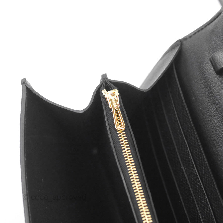 Hermes Constance Long To Go Wallet Bag Black Epsom Palladium Hardware