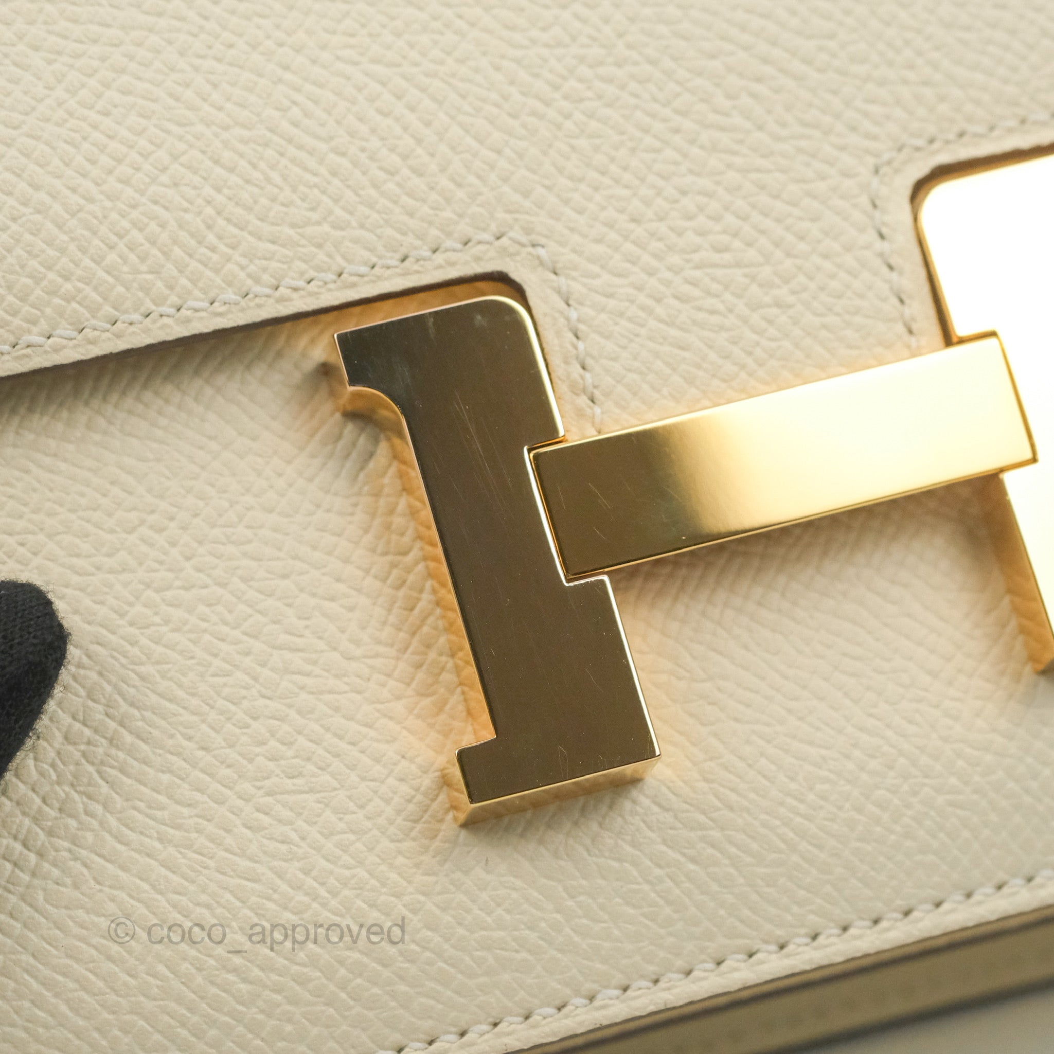 Hermes Constance Bag 18cm Craie Epsom Rose Gold Hardware