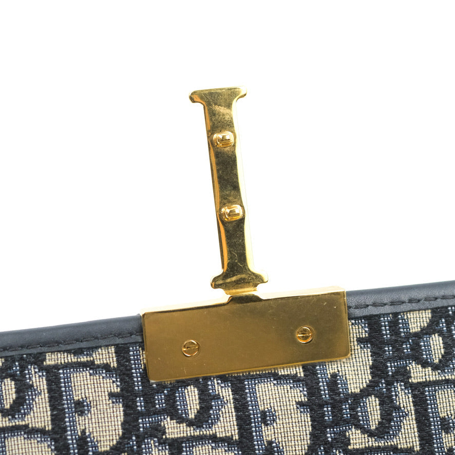 CHRISTIAN DIOR Oblique 30 Montaigne Box Bag Blue 662403