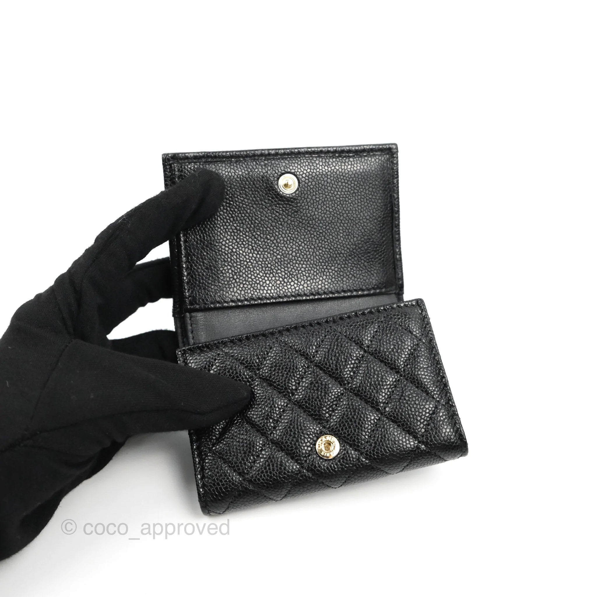 CHANEL Caviar Quilted Small Pouch Black 171142