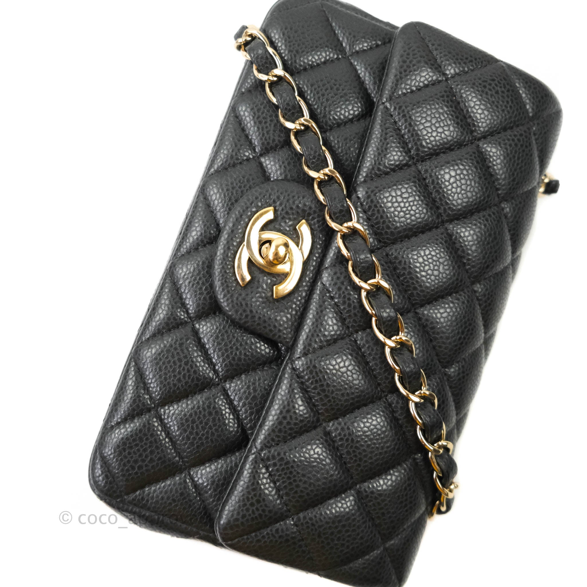 Chanel Classic Quilted Mini Rectangular Flap Pearly Grey Caviar