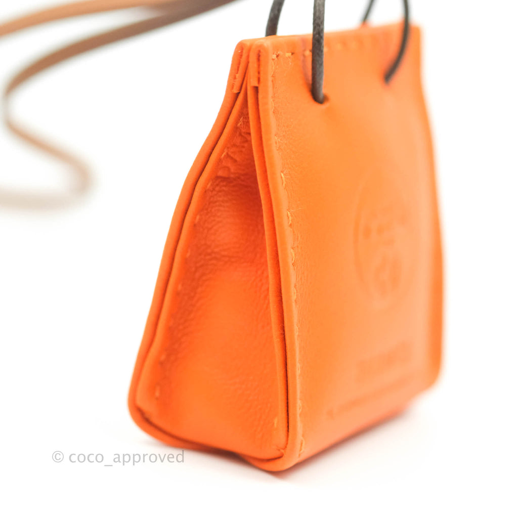 Hermès Orange Shopping Bag Charm