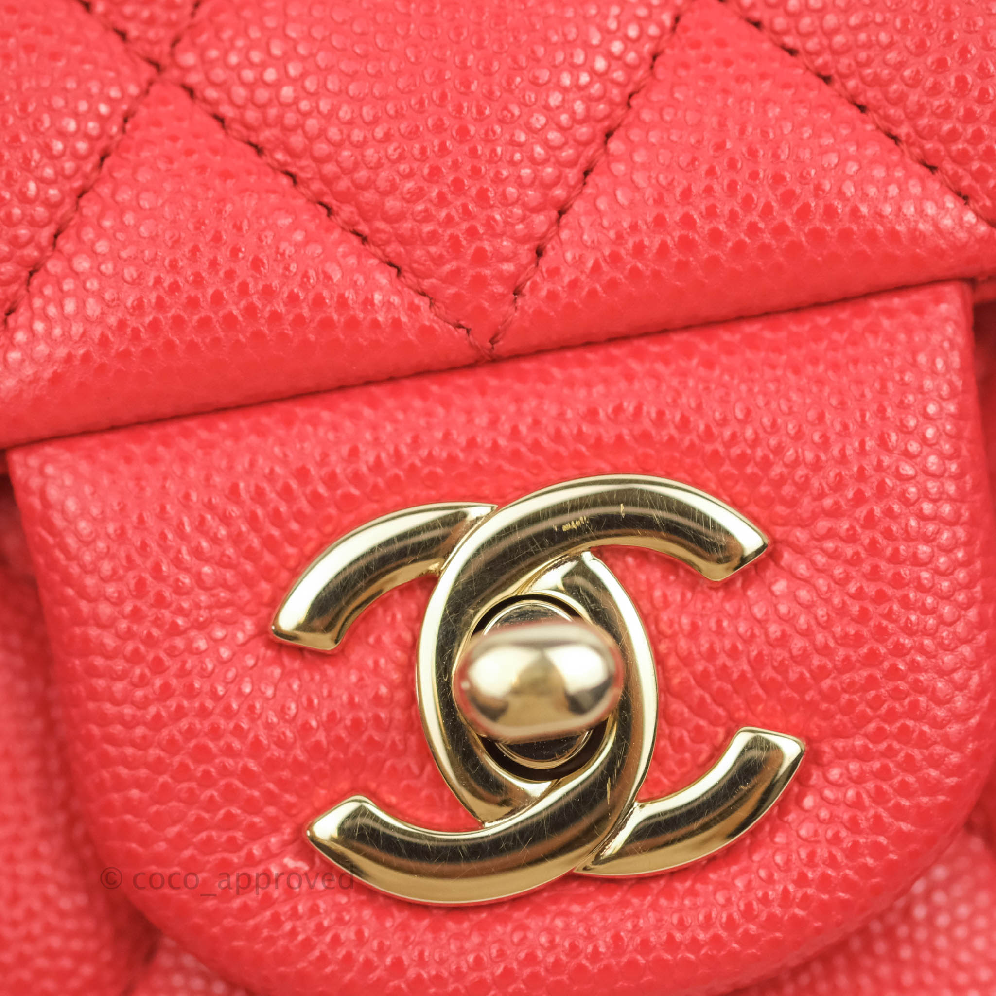 Chanel Classic M/L Medium Double Flap Red Caviar Gold Hardware 20C – Coco  Approved Studio