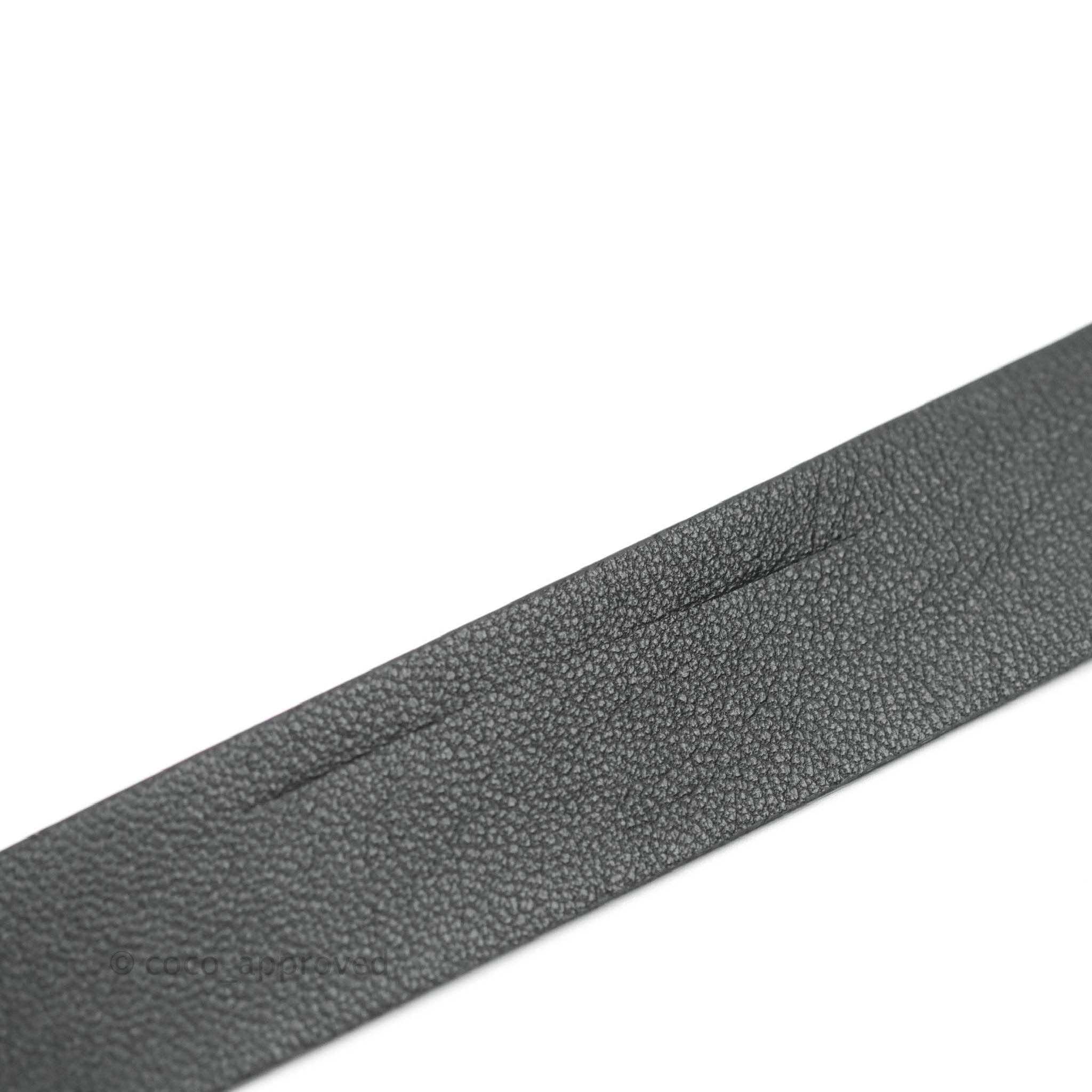 Chanel Pearl Black Leather Ribbon Belt Gold Tone 21C Size XS