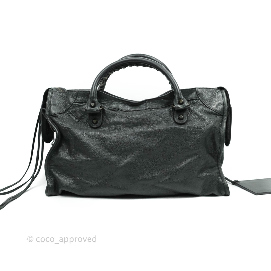 Balenciaga Classic City Bag Dark Grey Calfskin Ruthenium Hardware