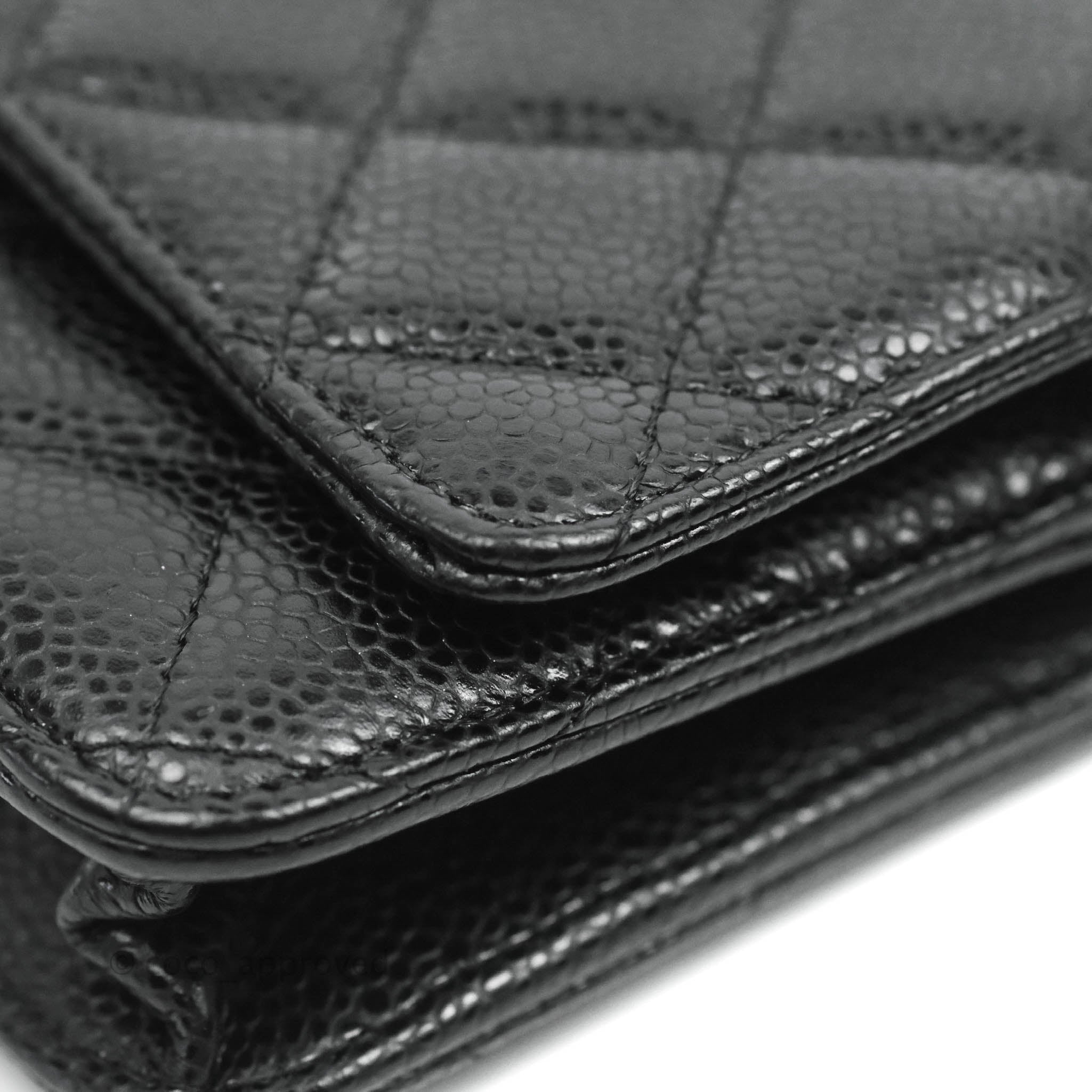 CHANEL Caviar Quilted Wallet on Chain WOC Black 1302366