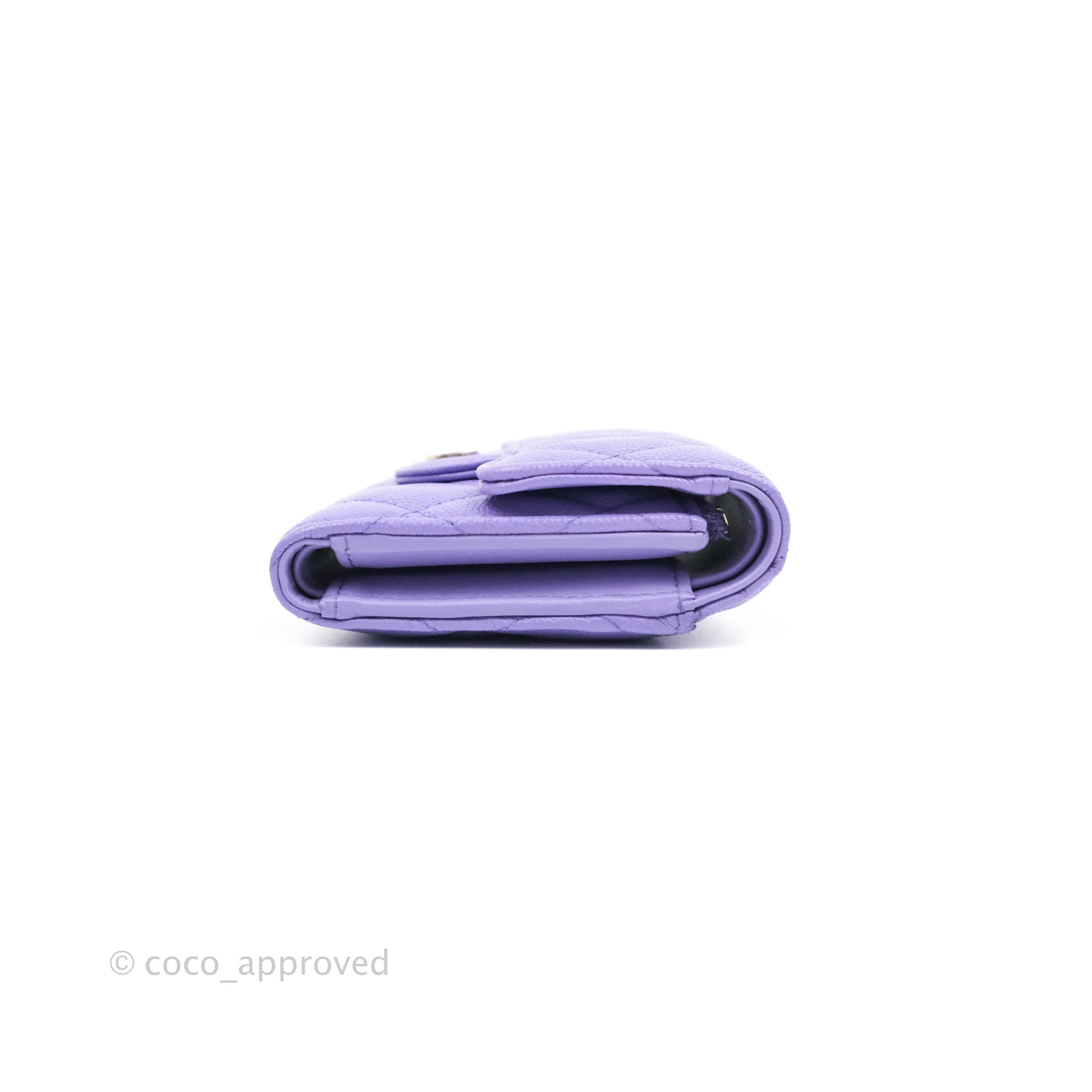 CHANEL Classic Flap Card Holder in Light Purple Caviar - Bellisa