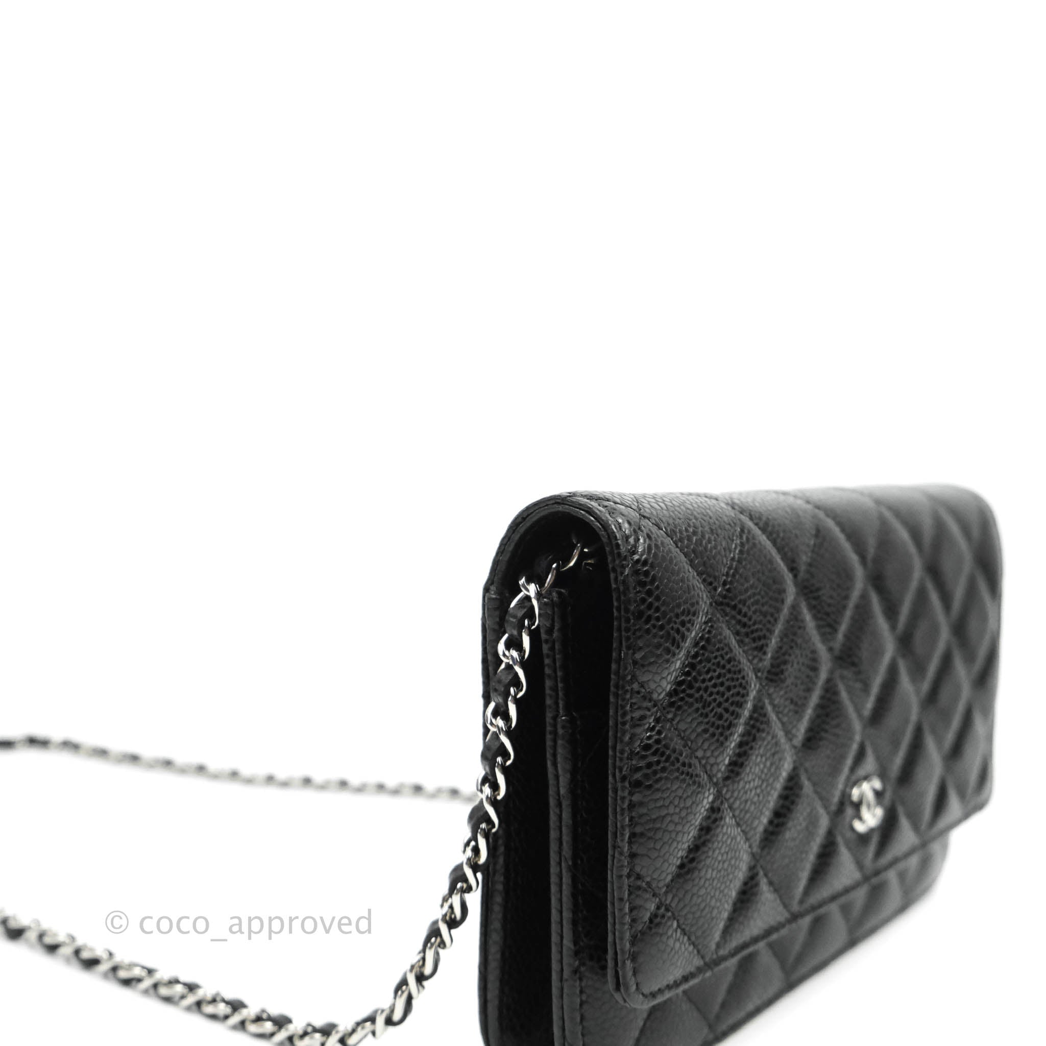 Chanel Caviar Quilted Wallet On Chain WOC Black Gold Hardware