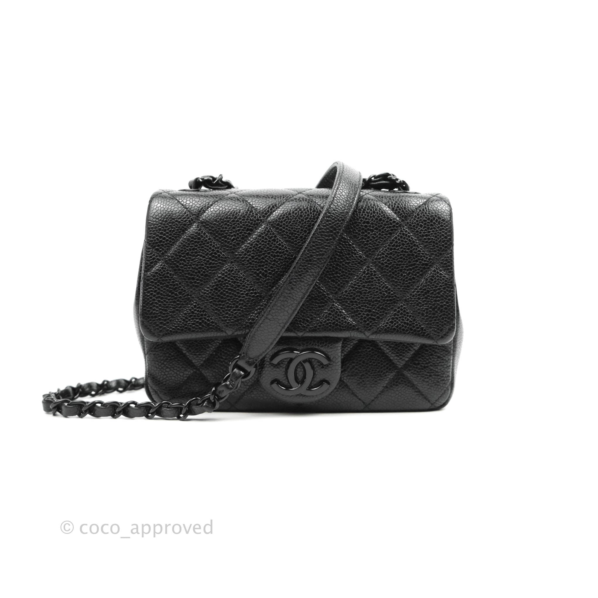 Chanel Black Jumbo Classic Caviar Double Flap Bag Leather ref