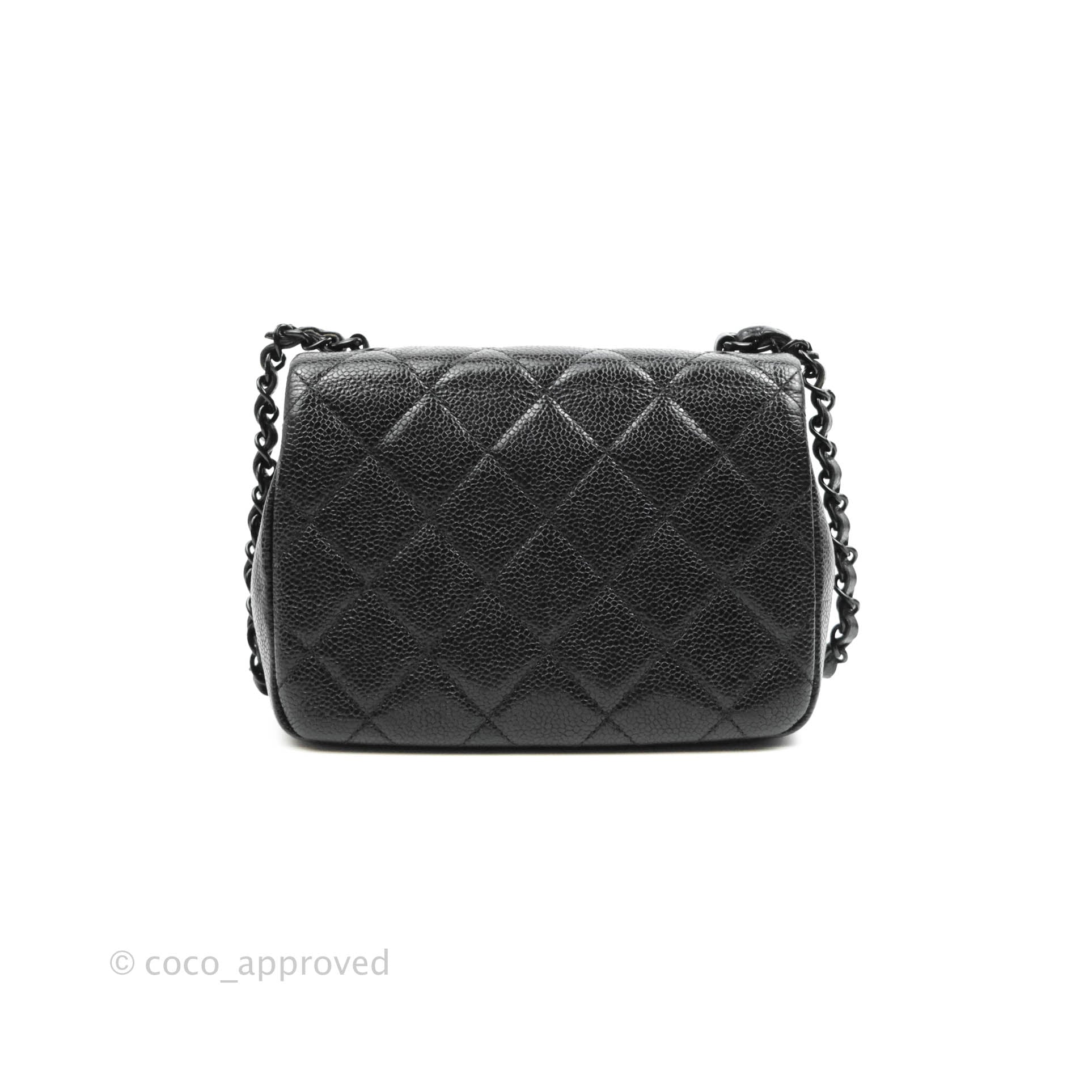 Mini Quilted Square Bag With Coin Purse Black