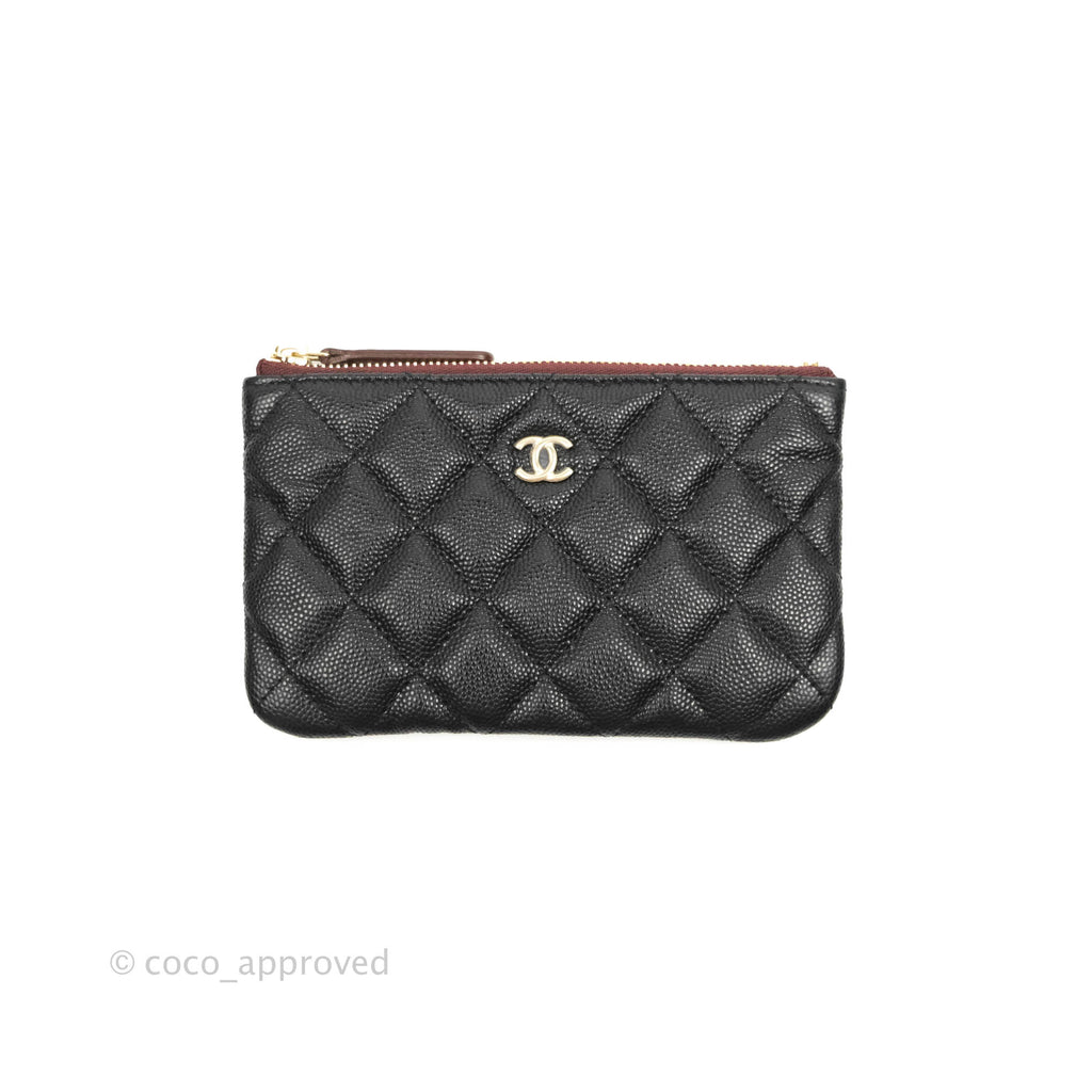 Chanel Quilted Mini O Case Black Caviar Gold Hardware