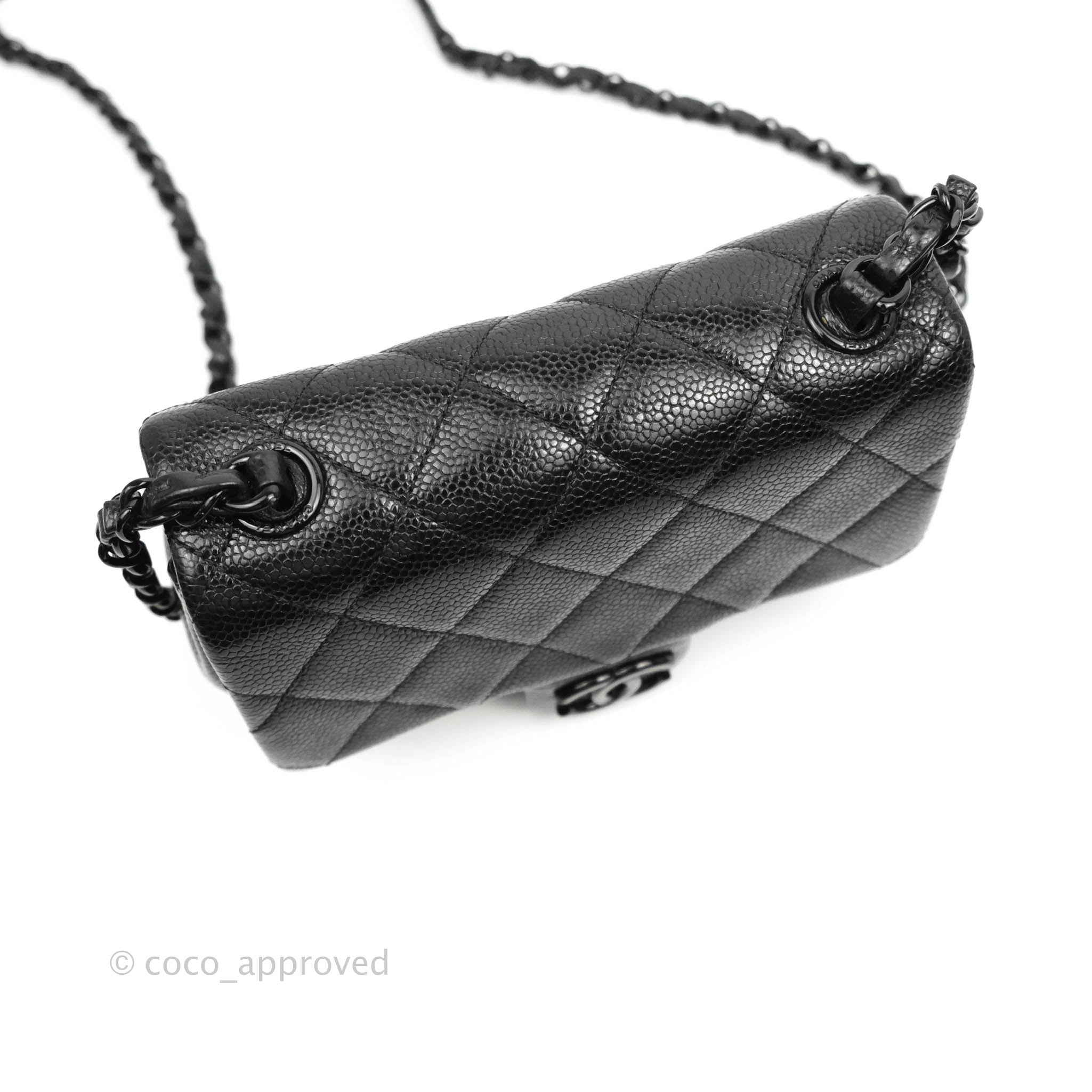 Chanel Quilted Mini Square Flap So Black Crumpled Calfskin – Coco
