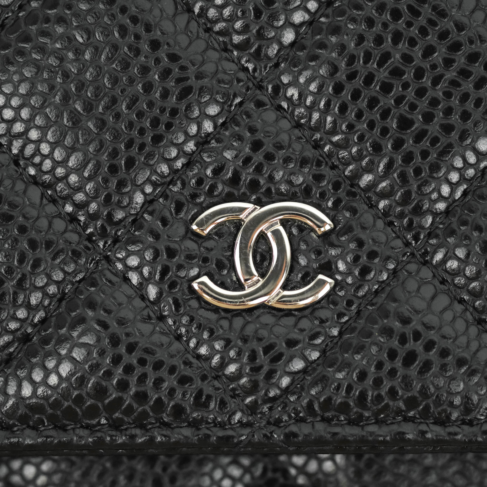 Chanel 2017 black caviar WOC Wallet on Chain with shiny silver hardware  Leather ref.854734 - Joli Closet