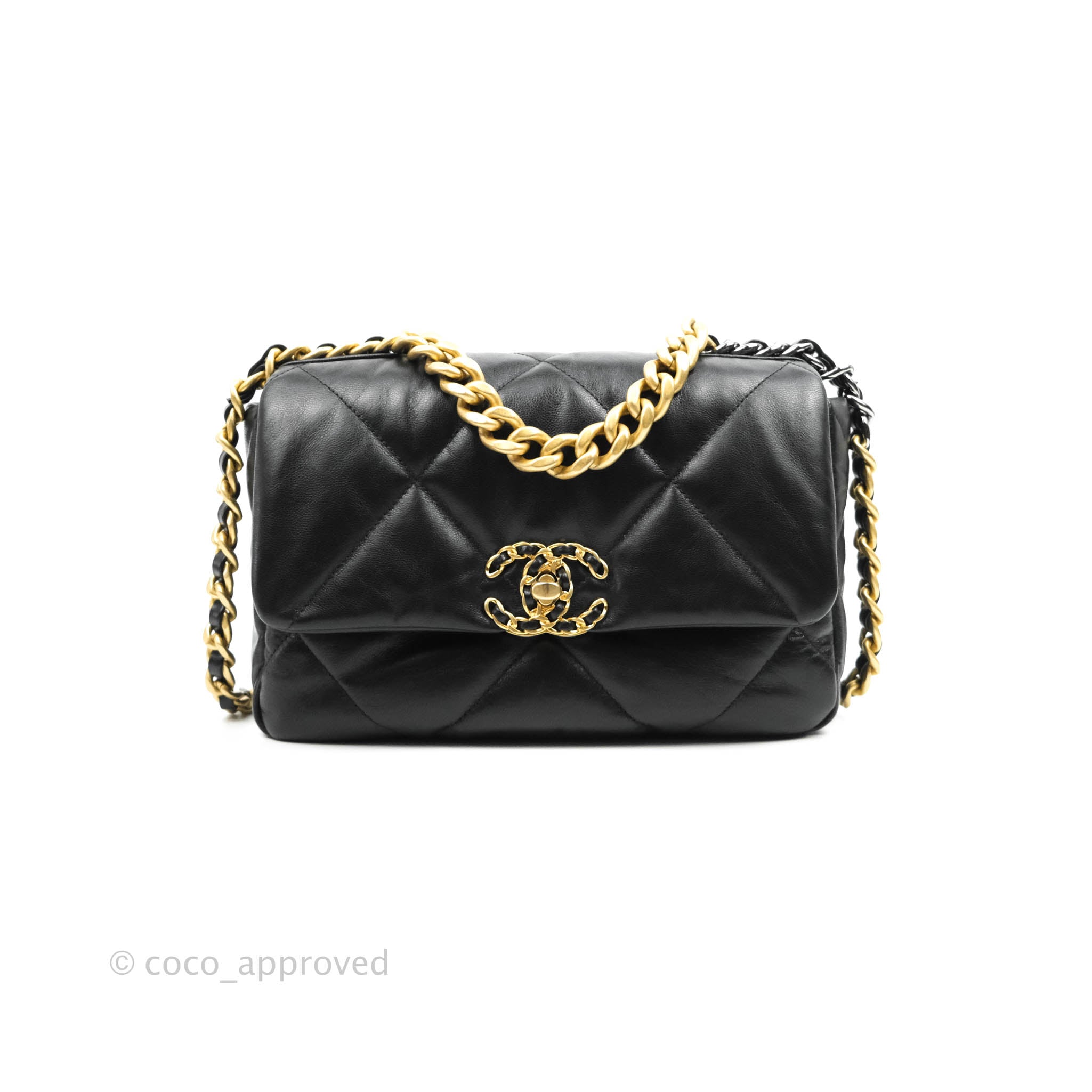 Chanel 19 Handbag Small 22S Lambskin Black/Multicolor in Lambskin