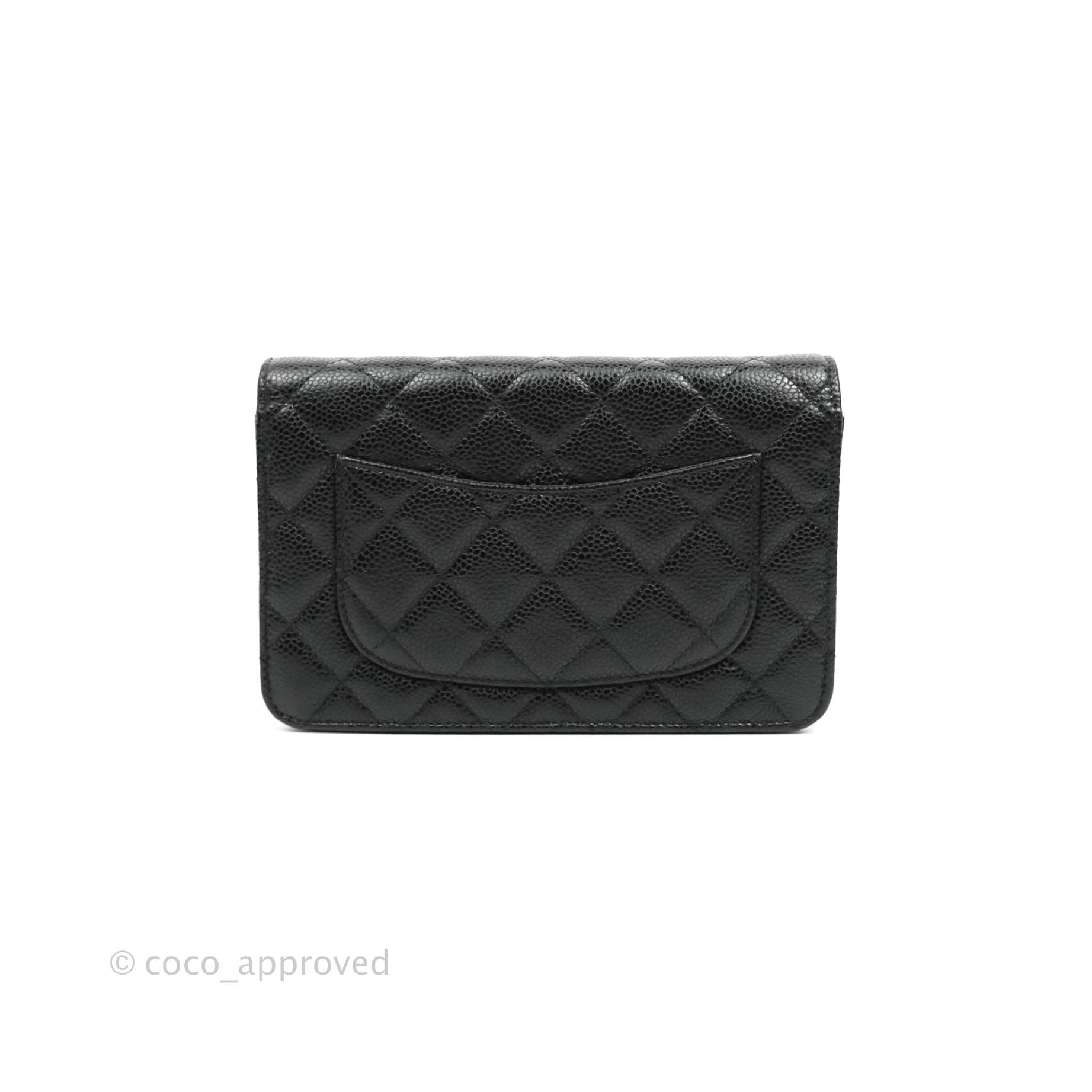 Buy Chanel Wallet on Chain Quilted Caviar Black 2193401