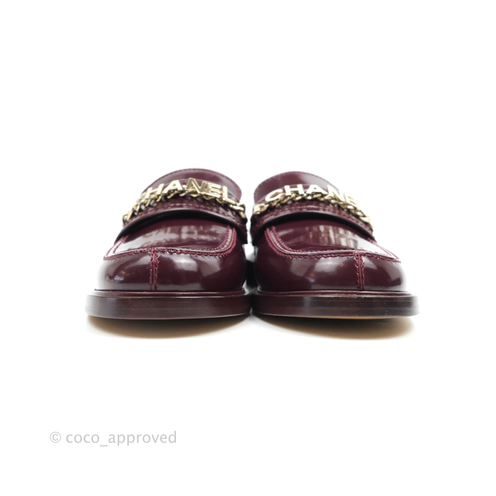 Louis Vuitton Burgundy Patent leather Oxford Loafers Size 39 Louis