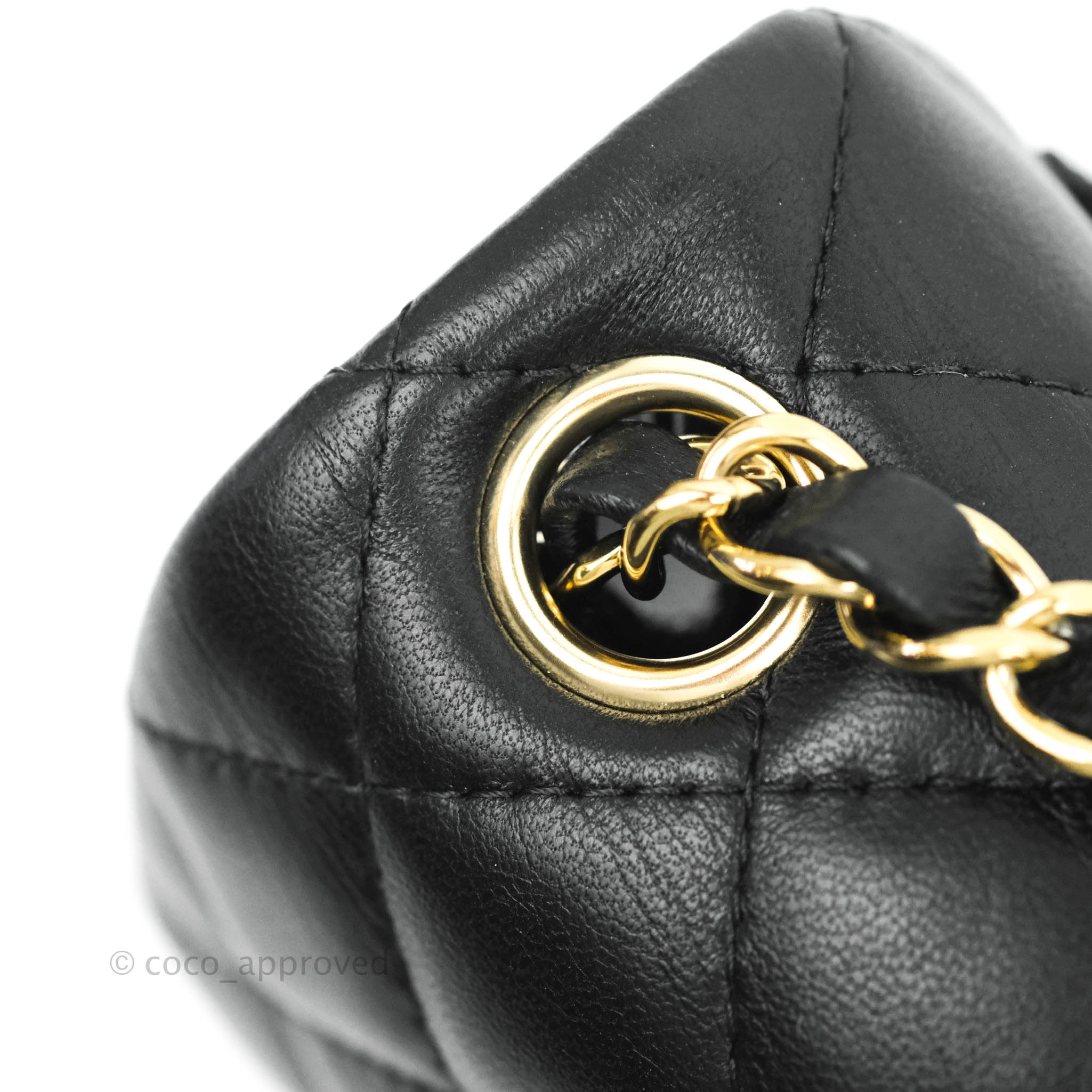 Chanel Quilted Mini O Case Dark Beige Caviar Gold Hardware