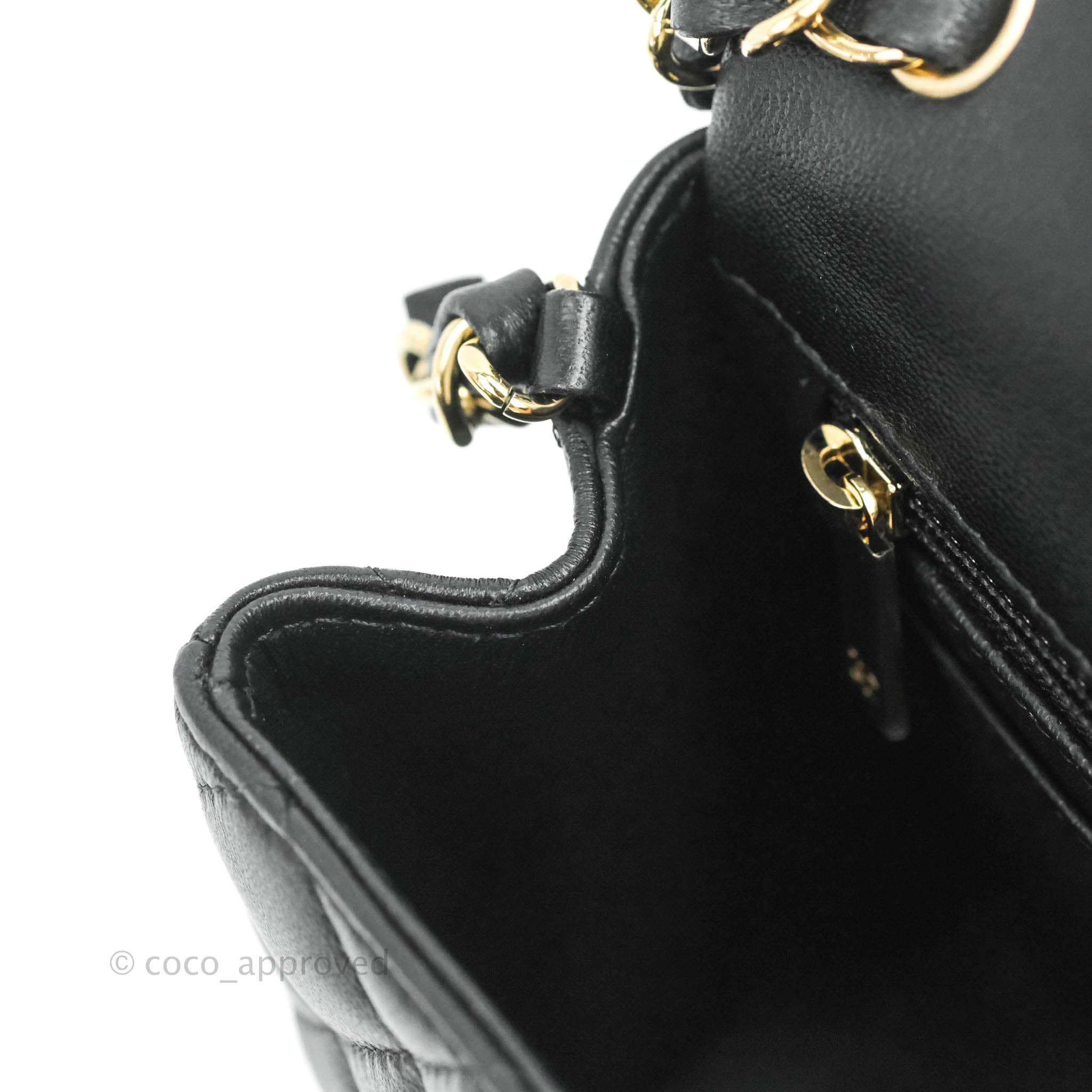 Chanel Mini Square Quilted Black Lambskin Gold Hardware – Coco Approved  Studio