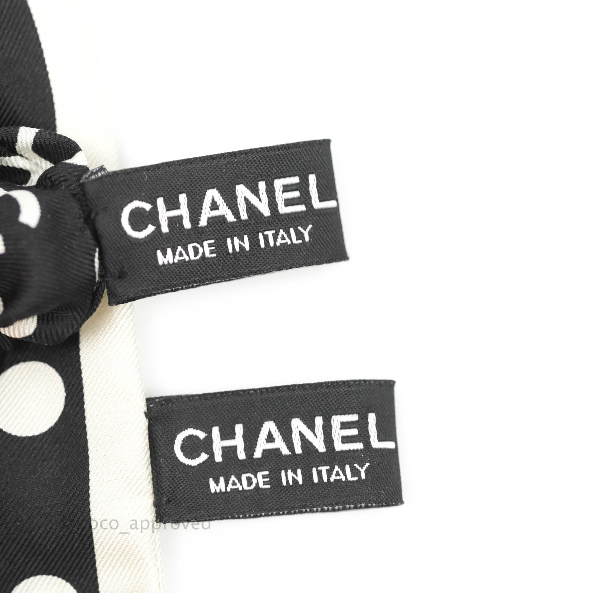 Chanel Coco Bow Silk Hair Accessory Black & Ivory – Coco Approved