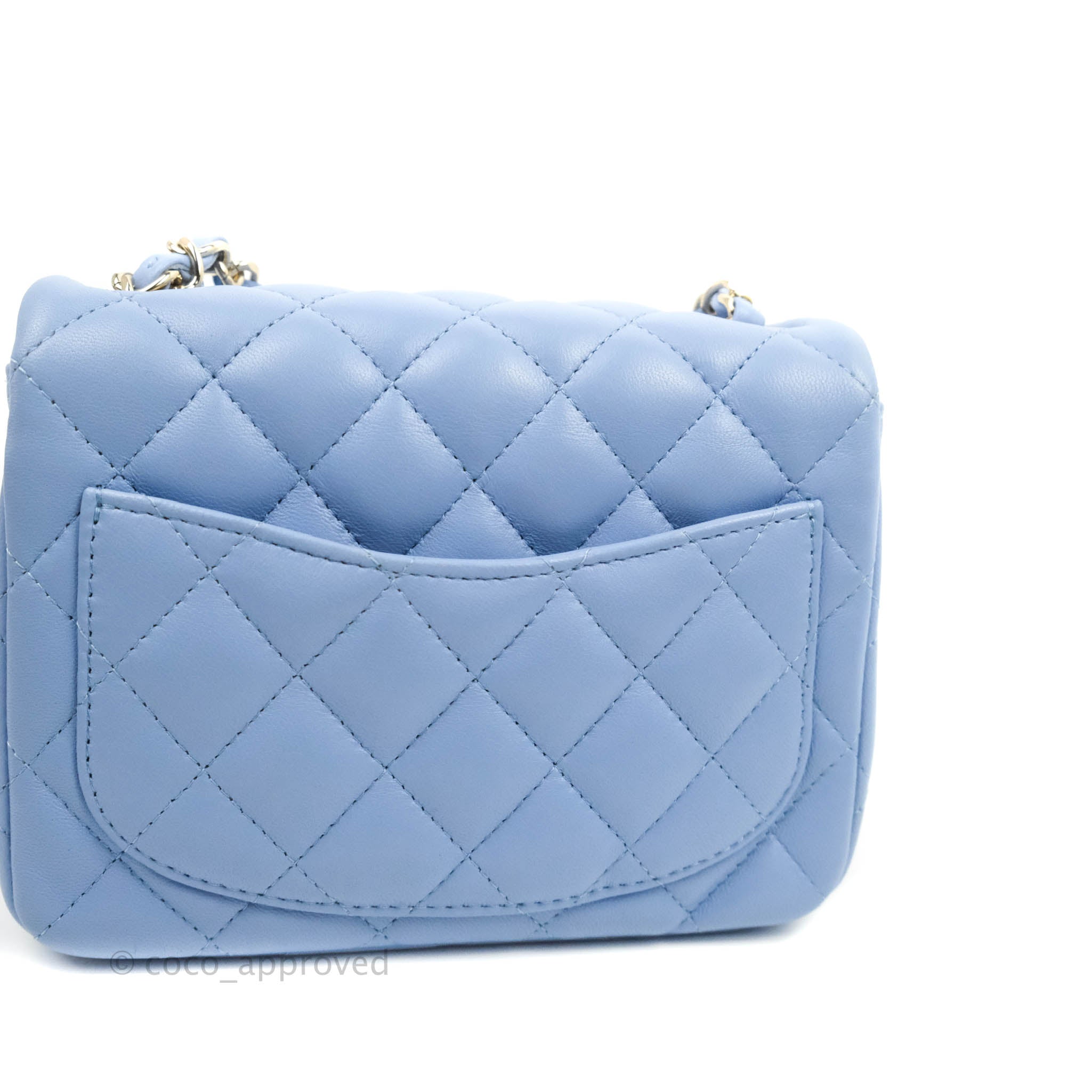Chanel Light Blue Quilted Calfskin Mini 22 Bag Gold Hardware, 2023