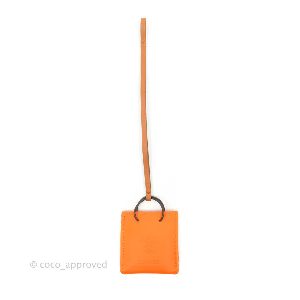 Hermès Orange Shopping Bag Charm