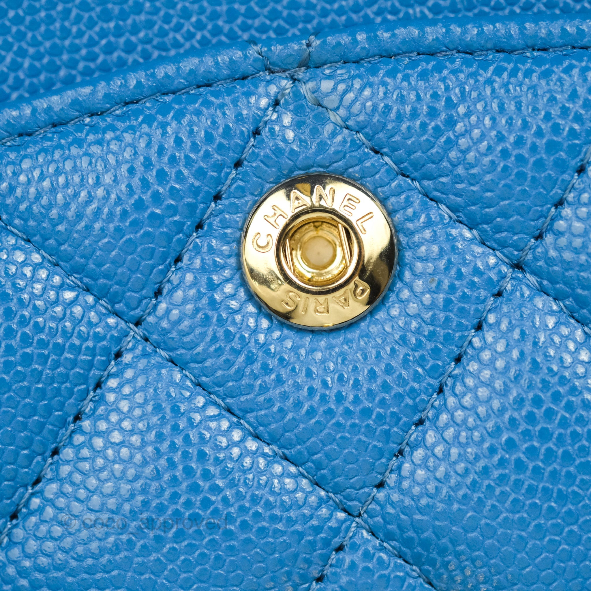 Chanel Blue Quilted Calfskin Mini 22 Silver Hardware (Very Good), Womens Handbag