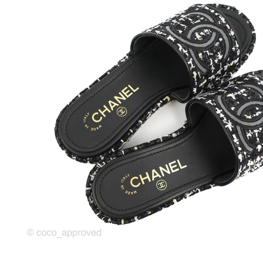 Leather sandals Chanel Black size 40.5 EU in Leather - 35035755