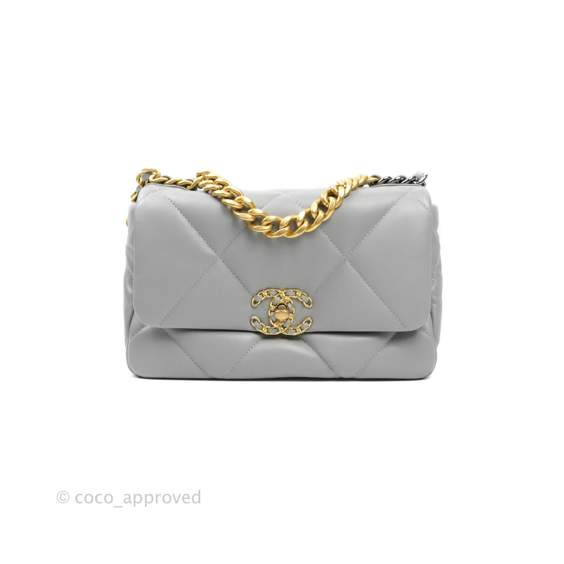 Chanel - Chanel 19 Flap Bag - Small - Grey Lambskin - MHW - Unused