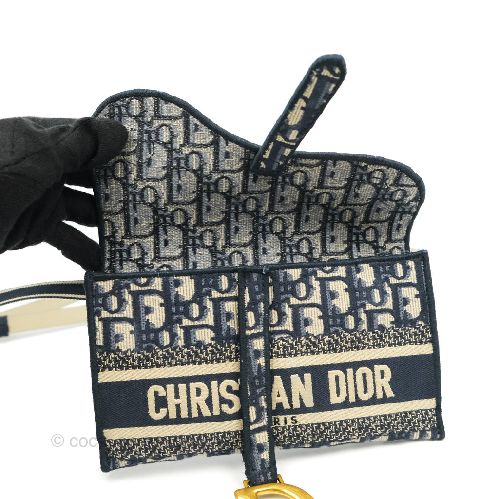 Christian Dior Saddle Navy Oblique Jacquard Belt Bag