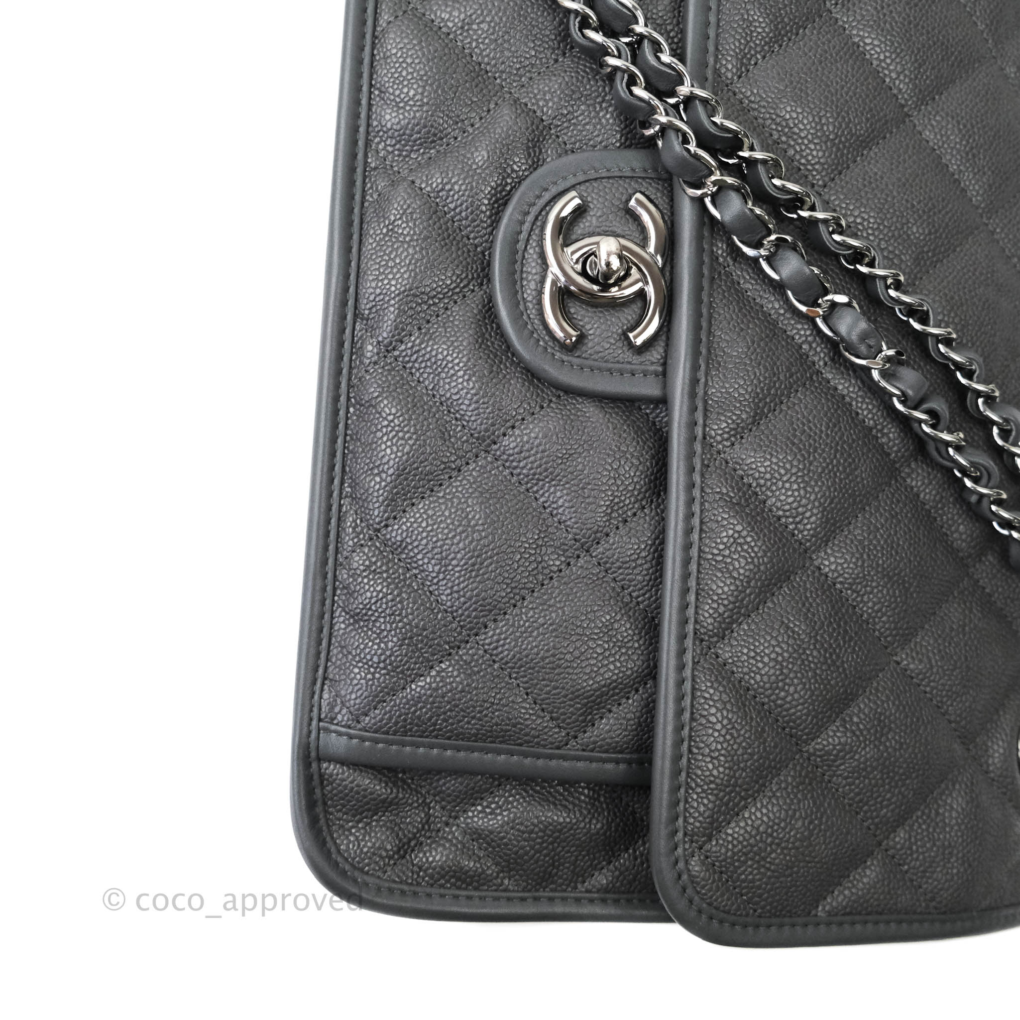 $5600 Refurbished!CHANEL Medium Beige Soft Caviar French Riviera Single Flap  Bag