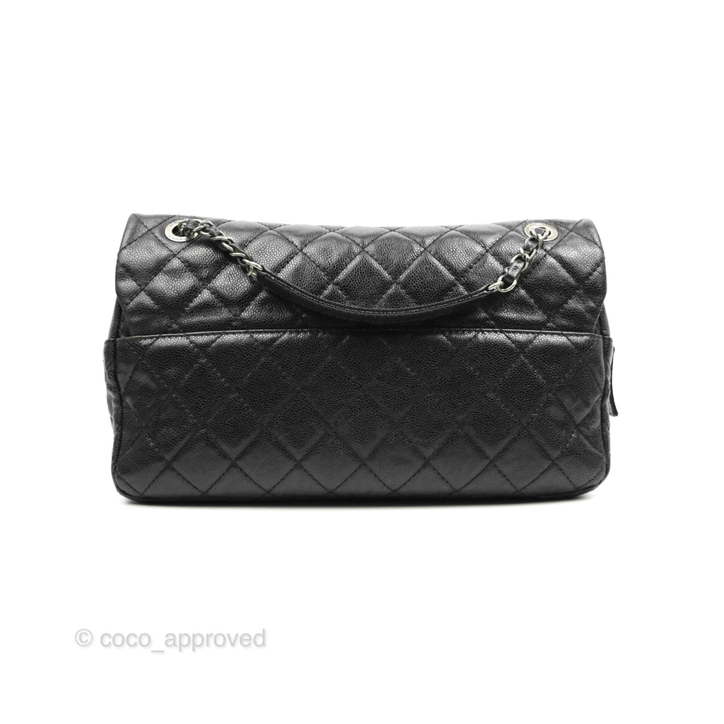 Chanel Jumbo Easy Flap Bag Black Caviar Ruthenium Hardware
