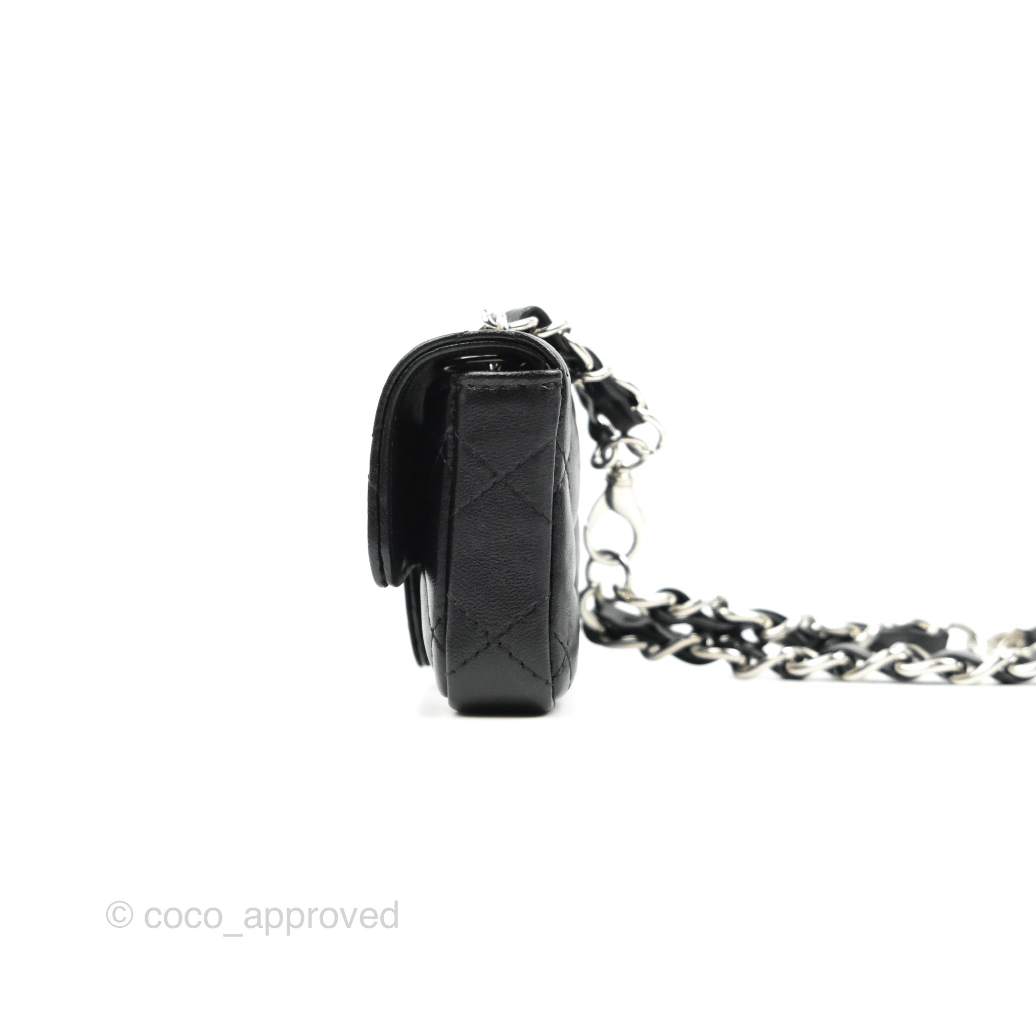 CHANEL Calfskin Quilted CC Uniform Flap Belt Bag Black | FASHIONPHILE
