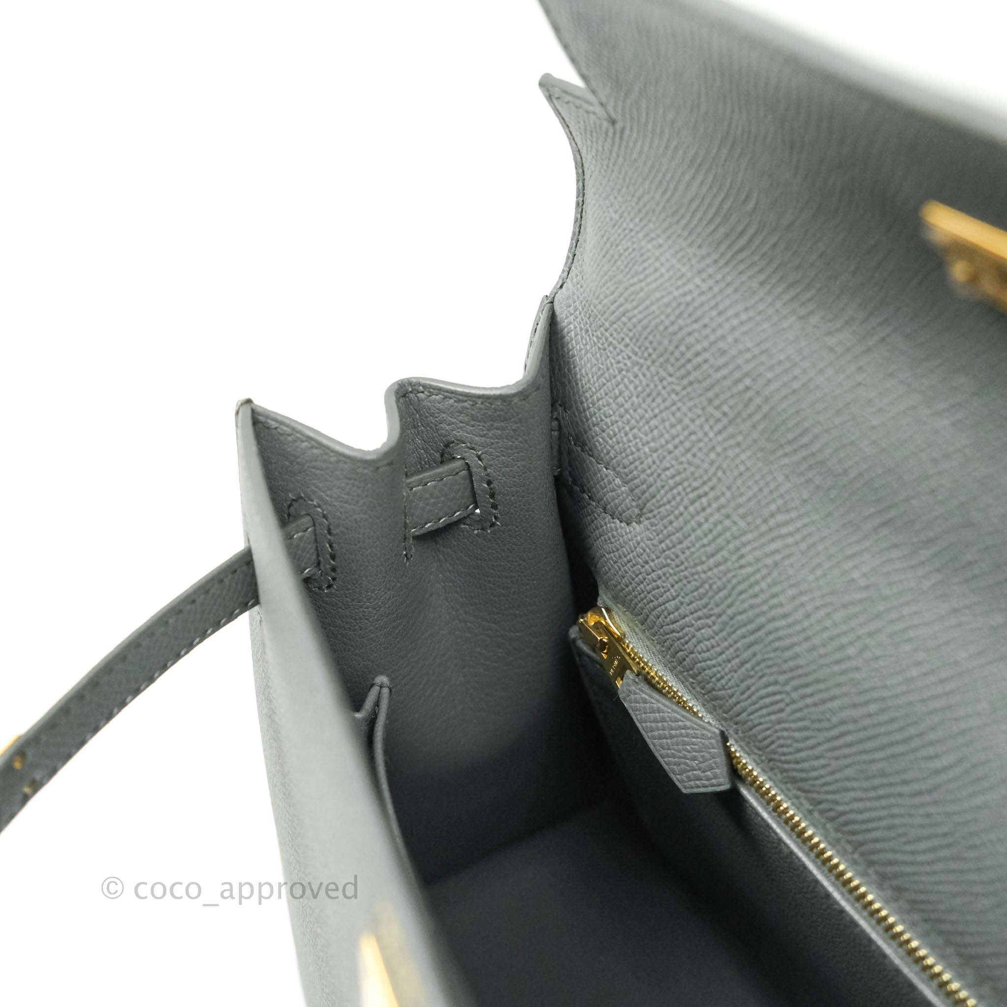 Hermès Kelly 25 Vert Amande Epsom Sellier Gold Hardware – Coco