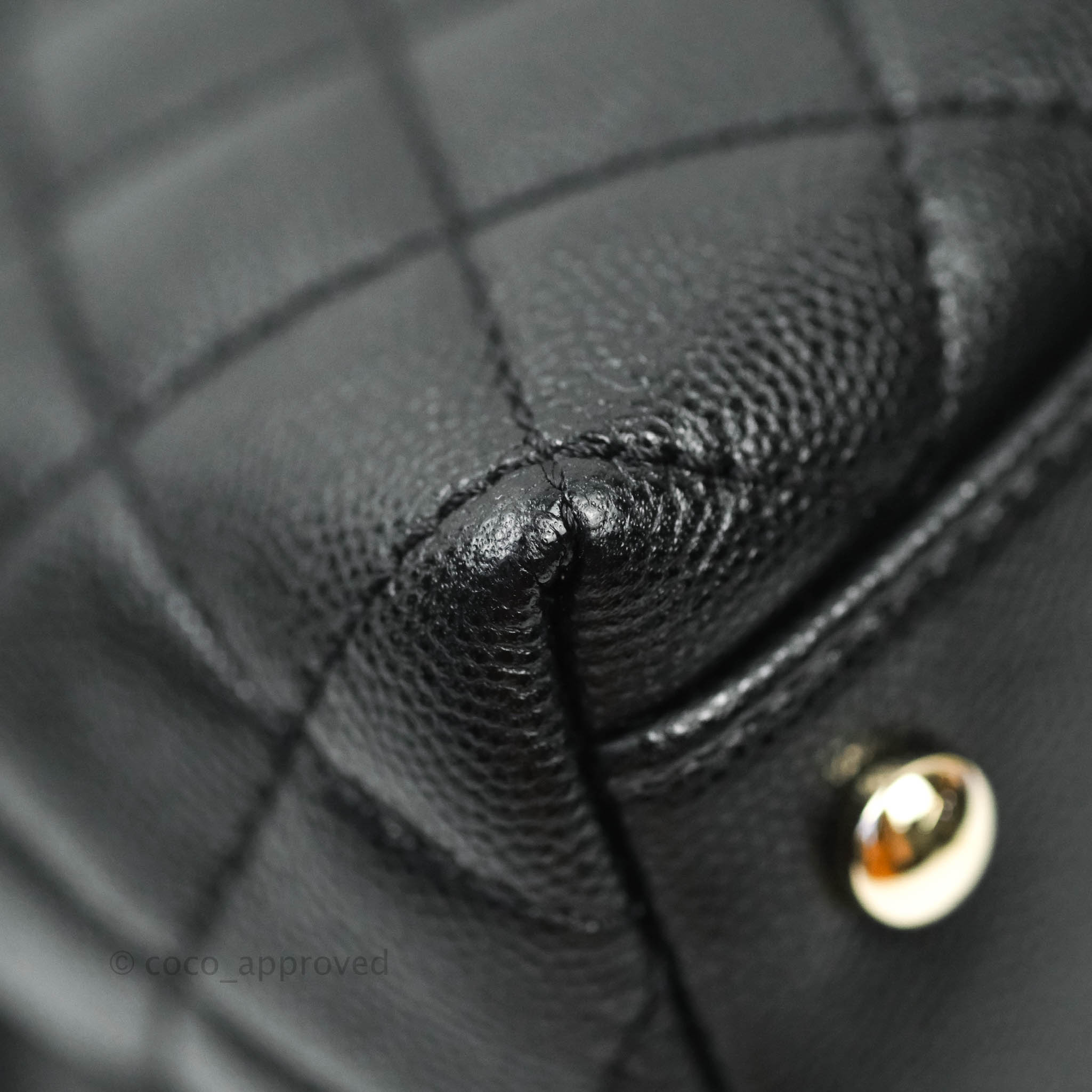 Chanel Small Coco Handle Quilted Black Caviar Lizard Embossed Handle G – Coco  Approved Studio