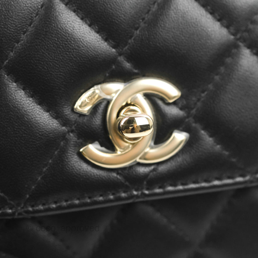 Chanel Small Quilted Trendy CC Clutch With Chain Black Lambskin Gold H – Coco  Approved Studio