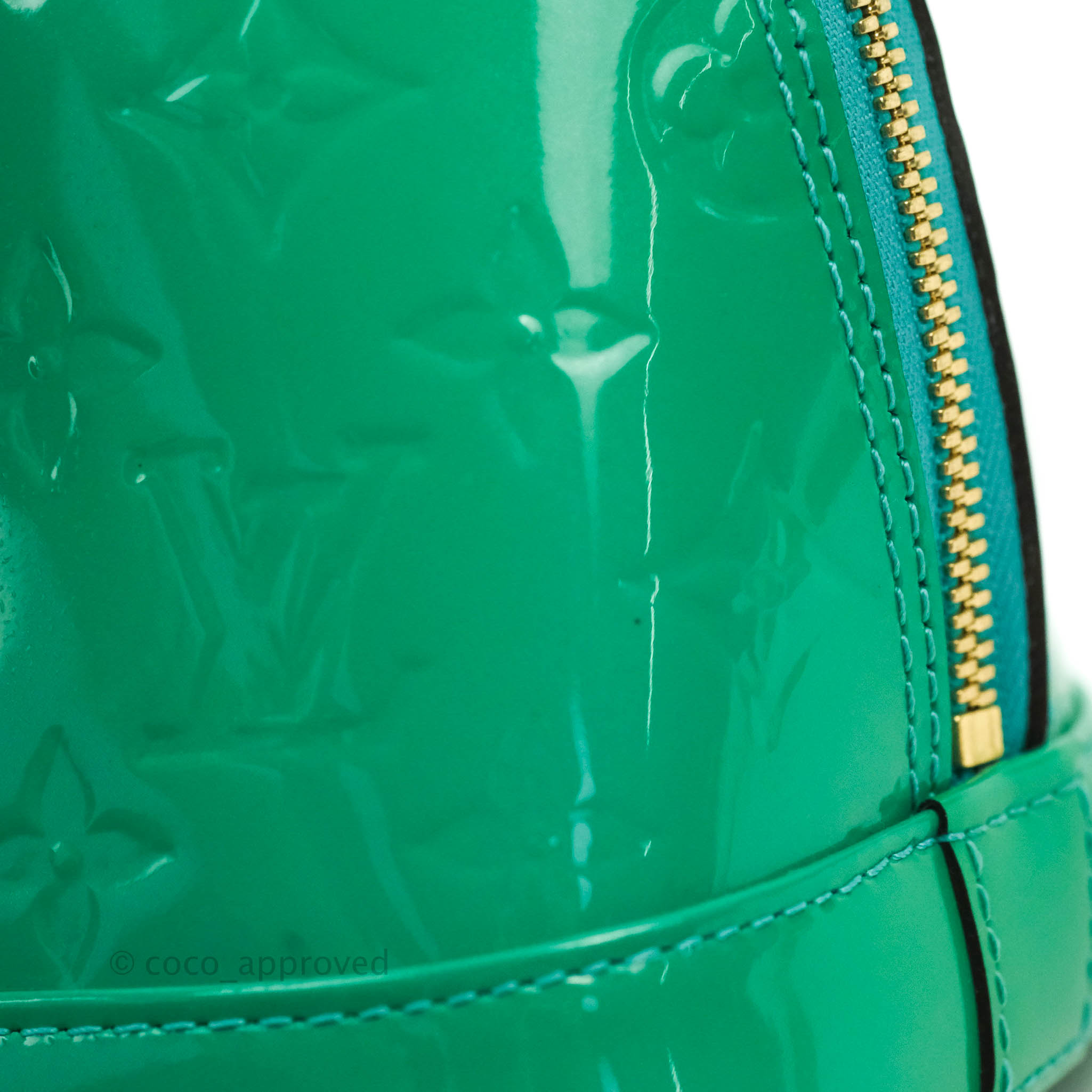 Louis Vuitton dark Green patent leather gold hardware Alma Bag at 1stDibs