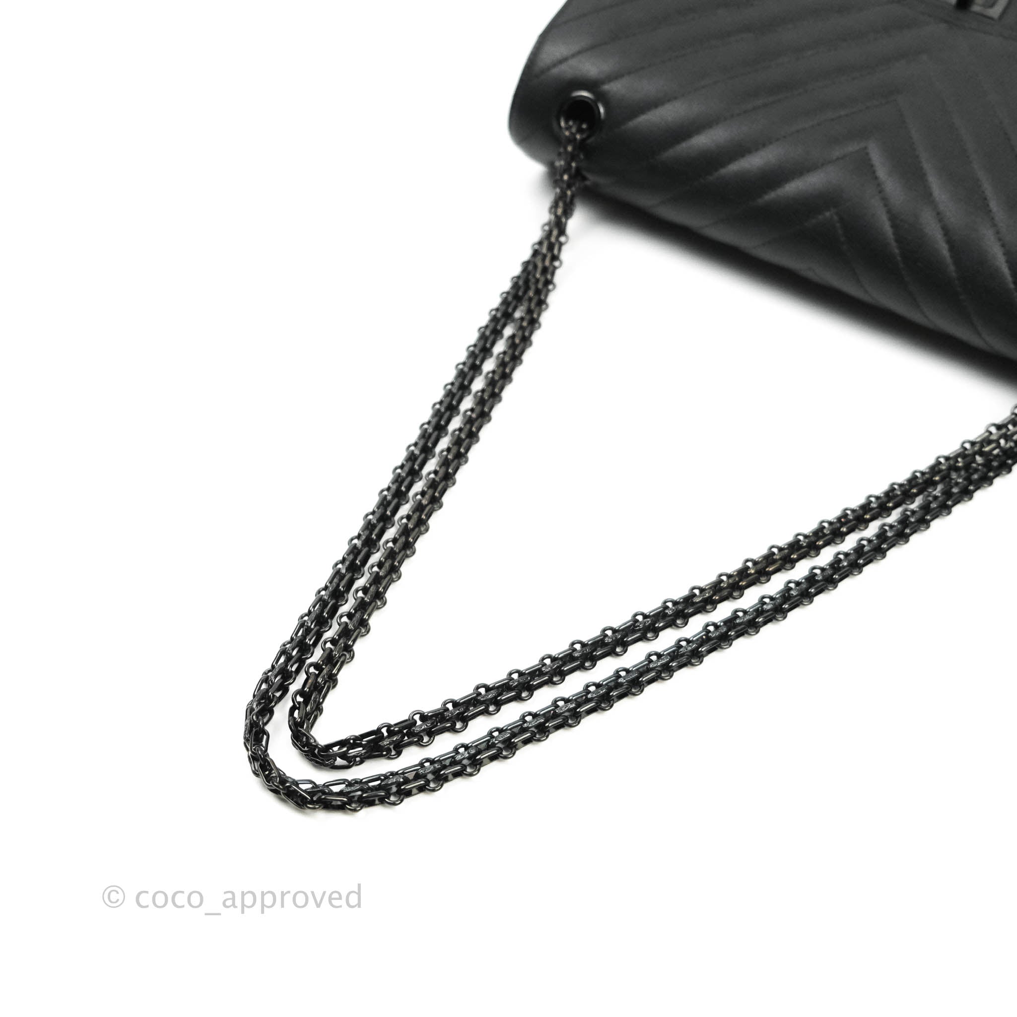 Chanel Reissue Chevron So Black Black Hardware 226 – Coco Approved