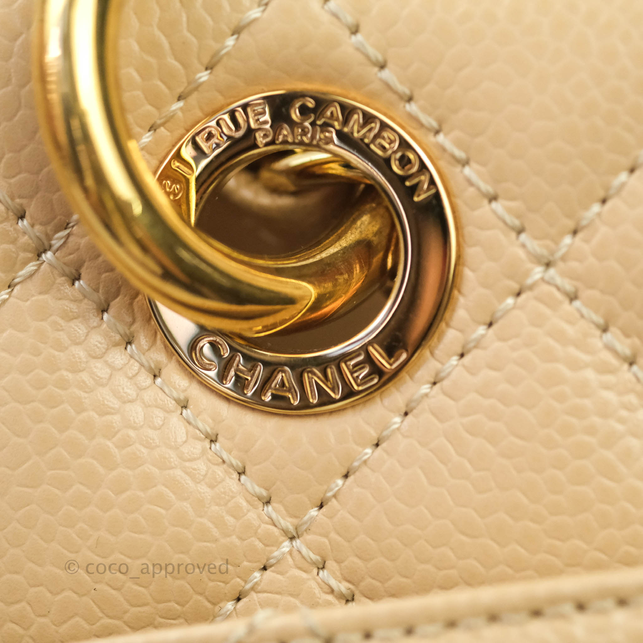 Chanel Extra Mini Coco Handle Quilted Black Caviar Lizard Embossed