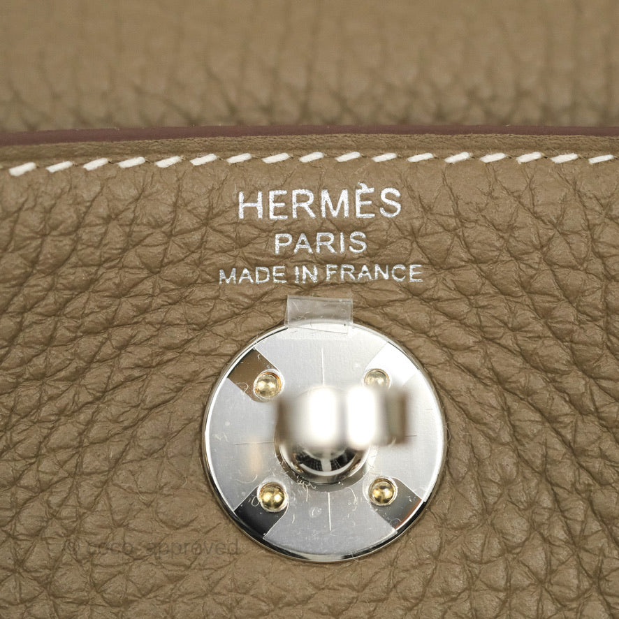 Hermés Etoupe Mini Lindy 16cm of Clemence Leather with Palladium