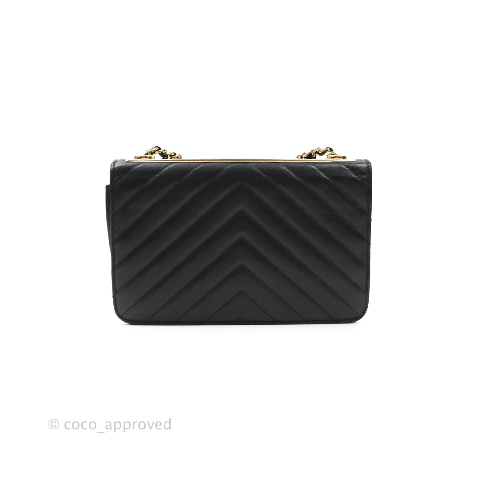 Chanel Wallet on Chain Lambskin Chevron Quilted Trendy Cc Woc Light Bl –  Vegaluxuries