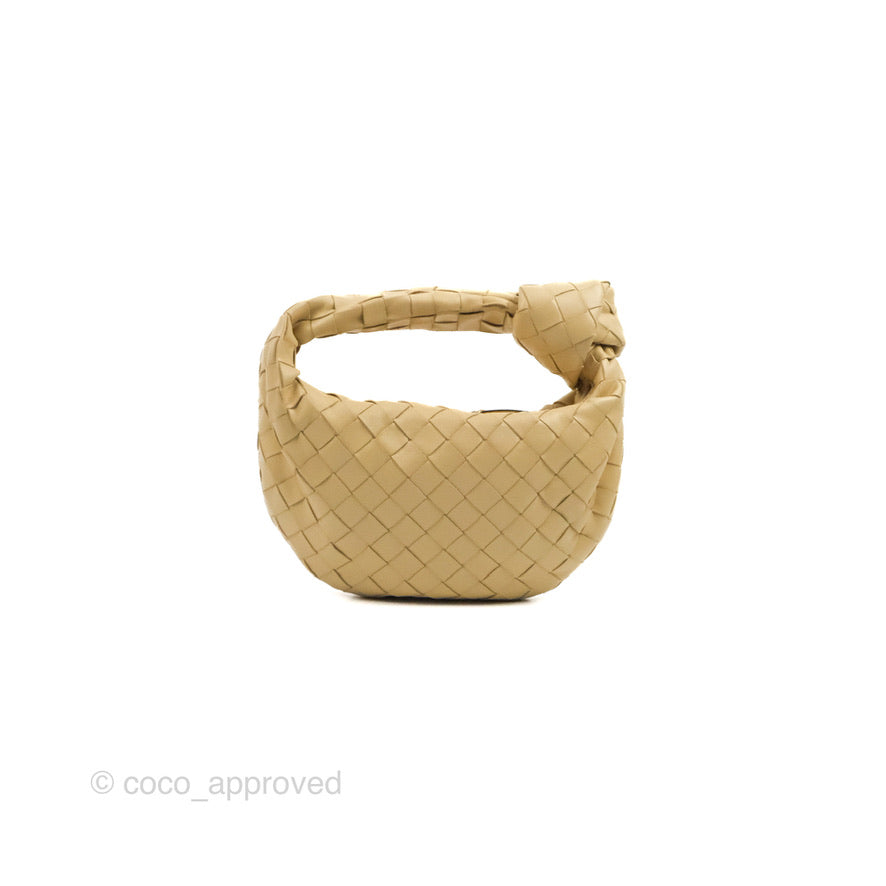 Bottega Veneta Intrecciato Mini Jodie Clutch Bag Porridge Lambskin Gold Hardware