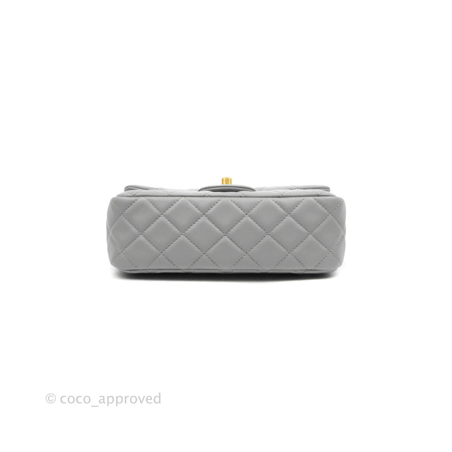 Chanel Mint Pearl Quilted Lambskin Mini CC Pearl Crush Classic
