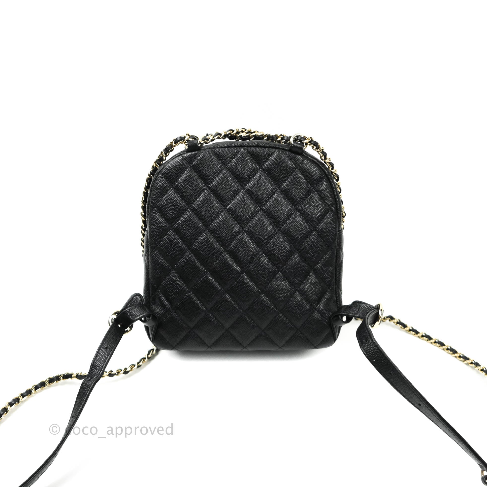 Chanel CC Day Backpack Quilted Caviar Mini Neutral 2076305