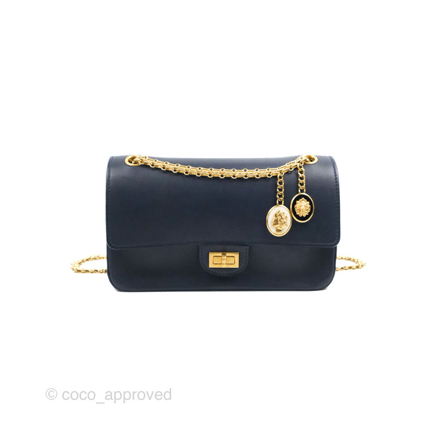 Chanel Nude Reissue 2.55 Medallion Flap 225 Navy Calfskin