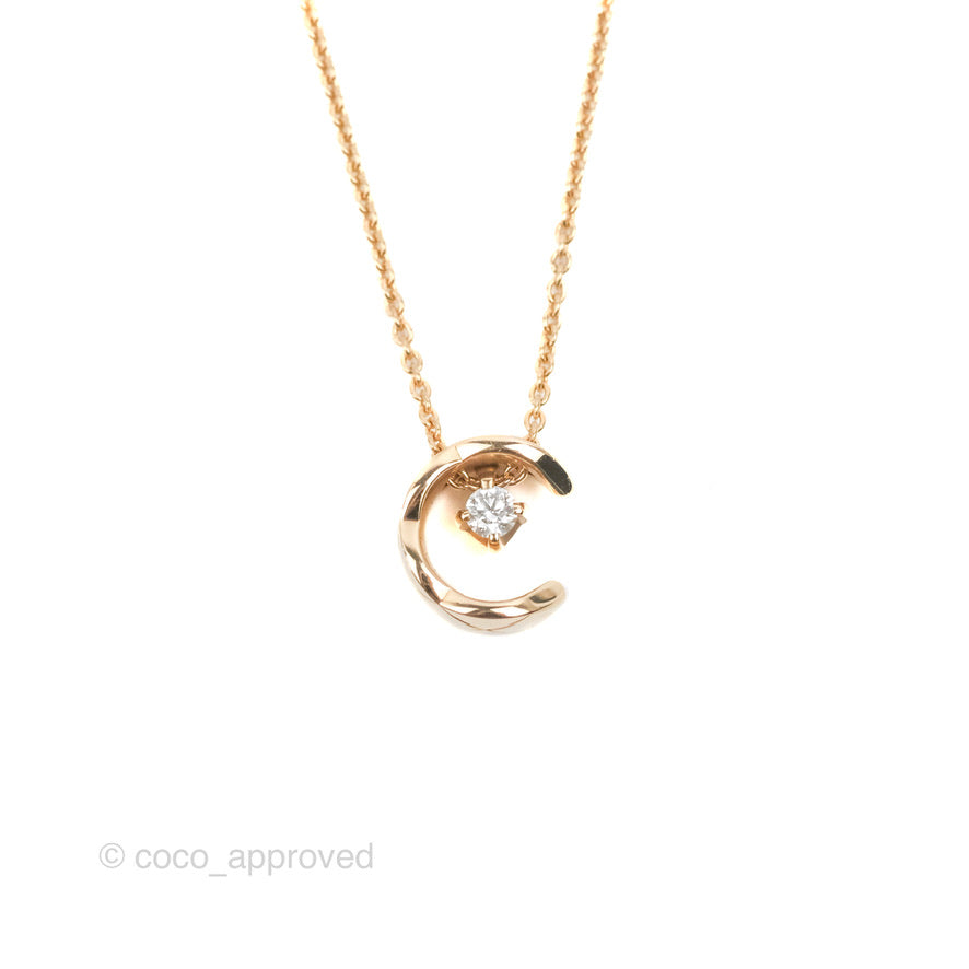Chanel Coco Crush Diamond Necklace Beige Gold