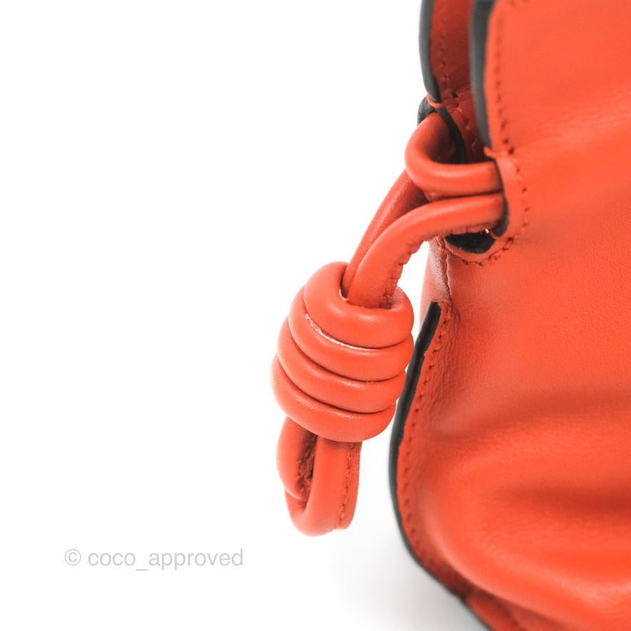 Loewe Flamenco Nano Clutch Bag in Red Calfskin Leather Pony-style