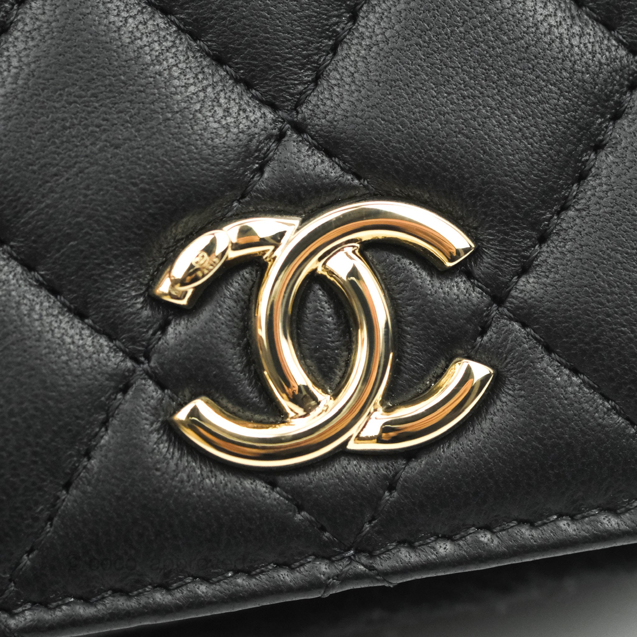 Chanel 22C Wallet On Chain Black in Lambskin Leather with Gold-tone - US