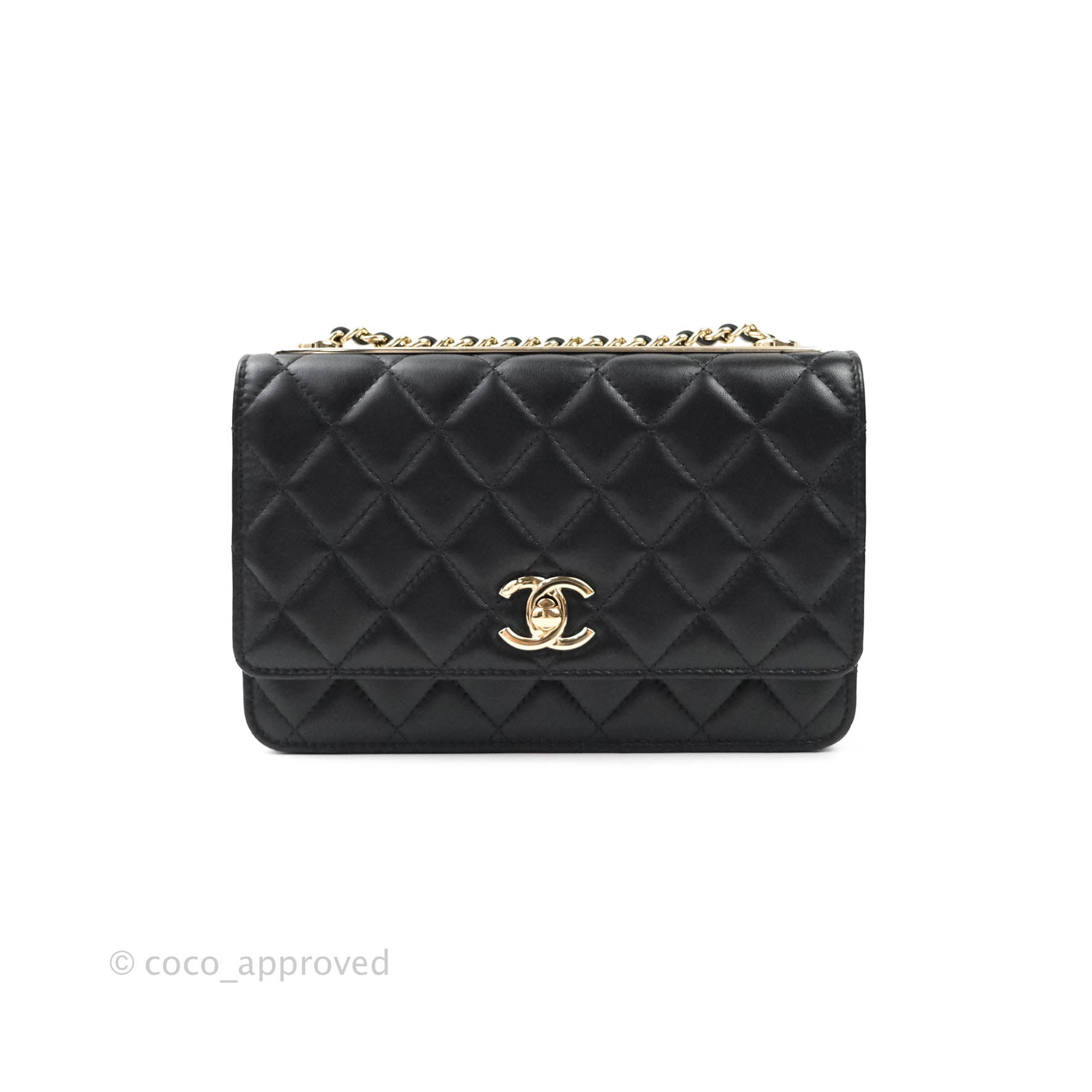 Chanel Trendy CC WOC Wallet on Chain Black Lambskin Gold Hardware – Coco  Approved Studio