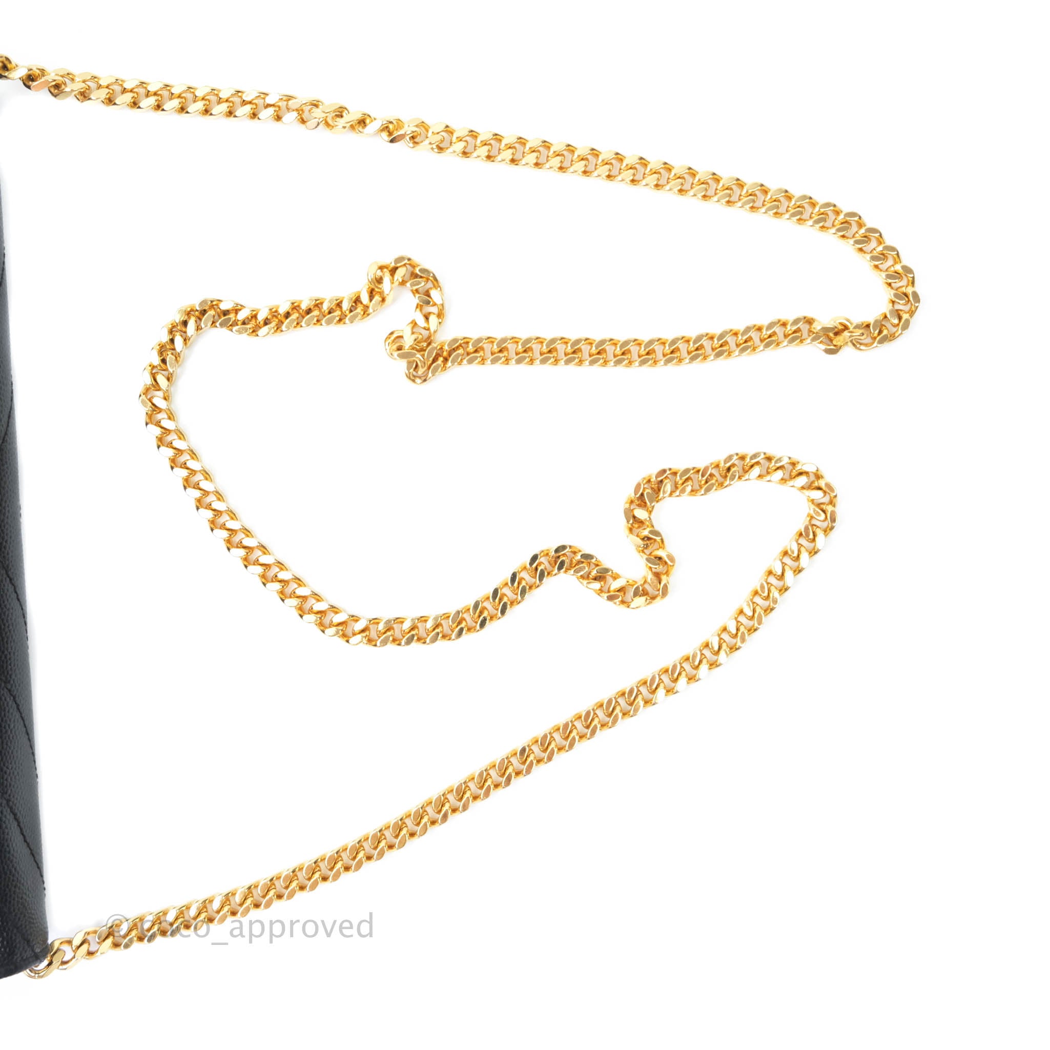 Saint Laurent Wallet on Chain Large in Black Grained Leather and Gold –  Coco Approved Studio