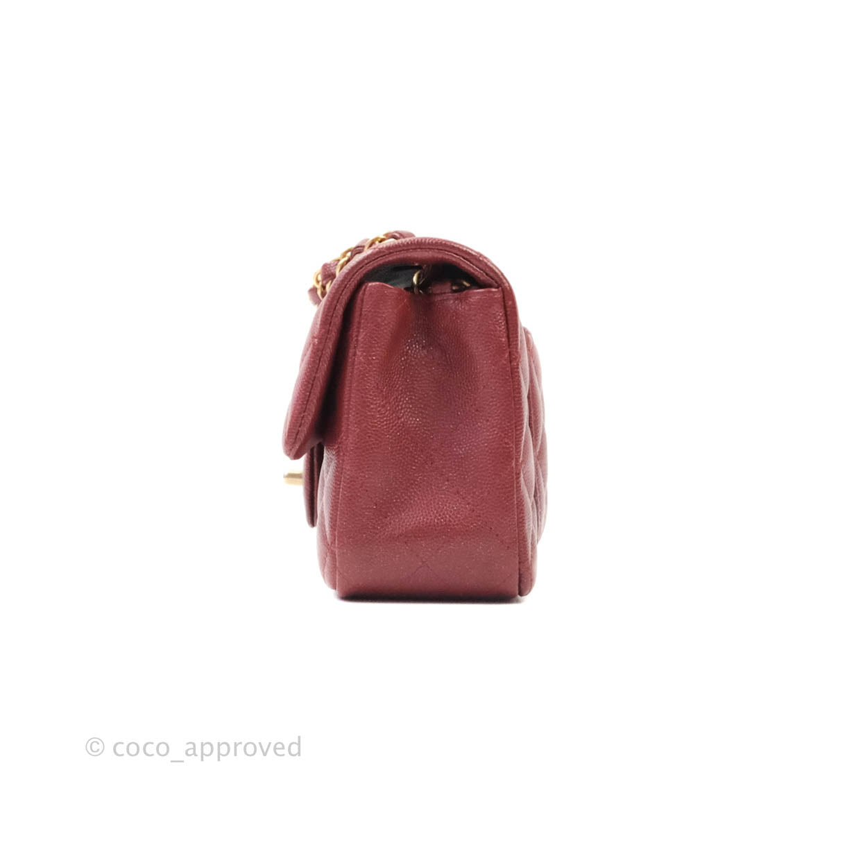 Chanel Classic Quilted Mini Rectangular Flap Iridescent Burgundy Cavia –  Coco Approved Studio